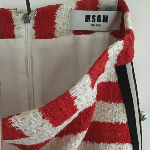 MSGM red tweed skirt size 42/ M - Picture 3 of 6
